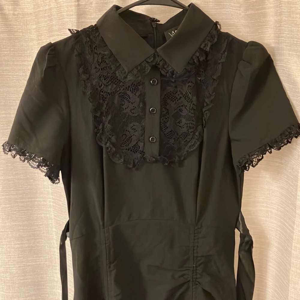 Black Lace Collared Dress